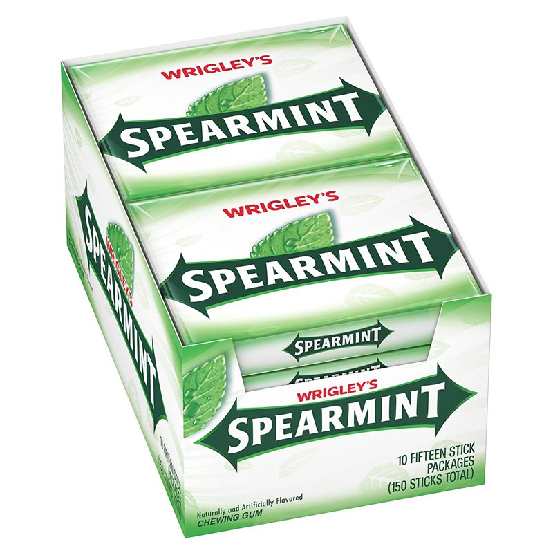9261 - Wrigley's Spearmint Gum - 10 Pack - BOX: 12 Pkg