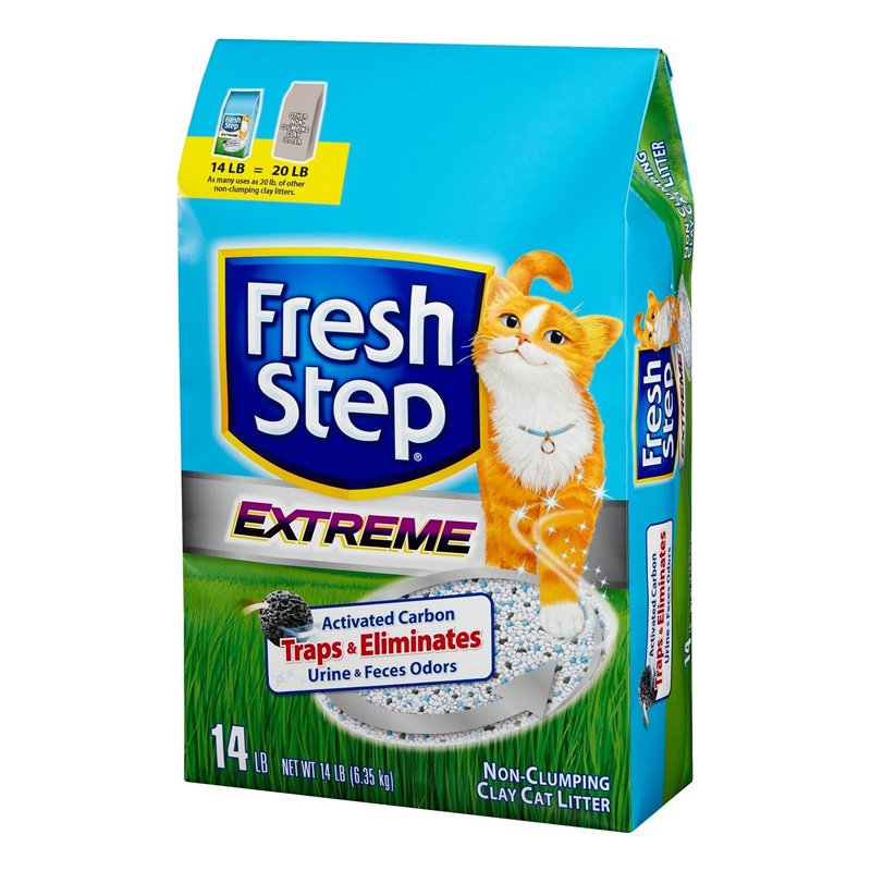 17058 - Fresh Step Extreme Clay Cat Litter, 14 Lb - (Pack of 3) - BOX: 