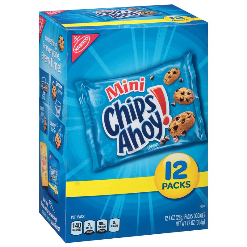 2256 - Chips Ahoy! Cookies Mini - 12 Packs - BOX: 4 Pkg