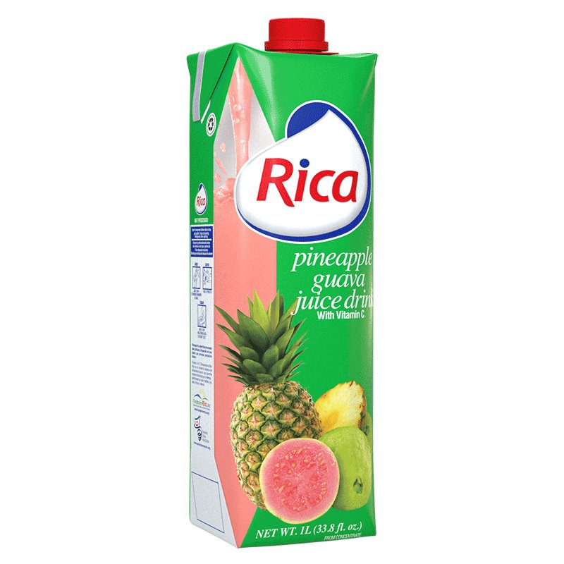 17228 - Rica Juice Pineapple Guava - 1 Lt. (Pack of 12) - BOX: 12 Units