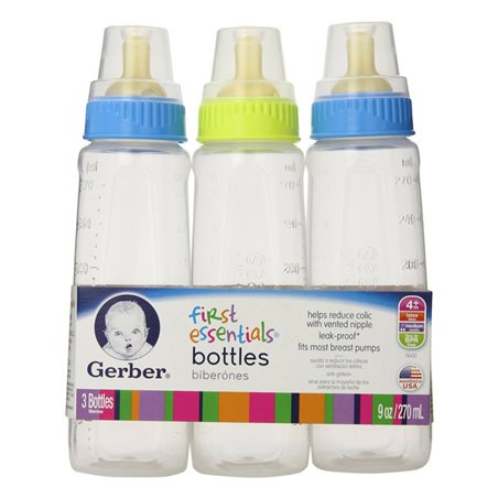 5104 - Gerber First Essentials Baby Bottles, 9 oz. - (Pack of 6) - BOX: 