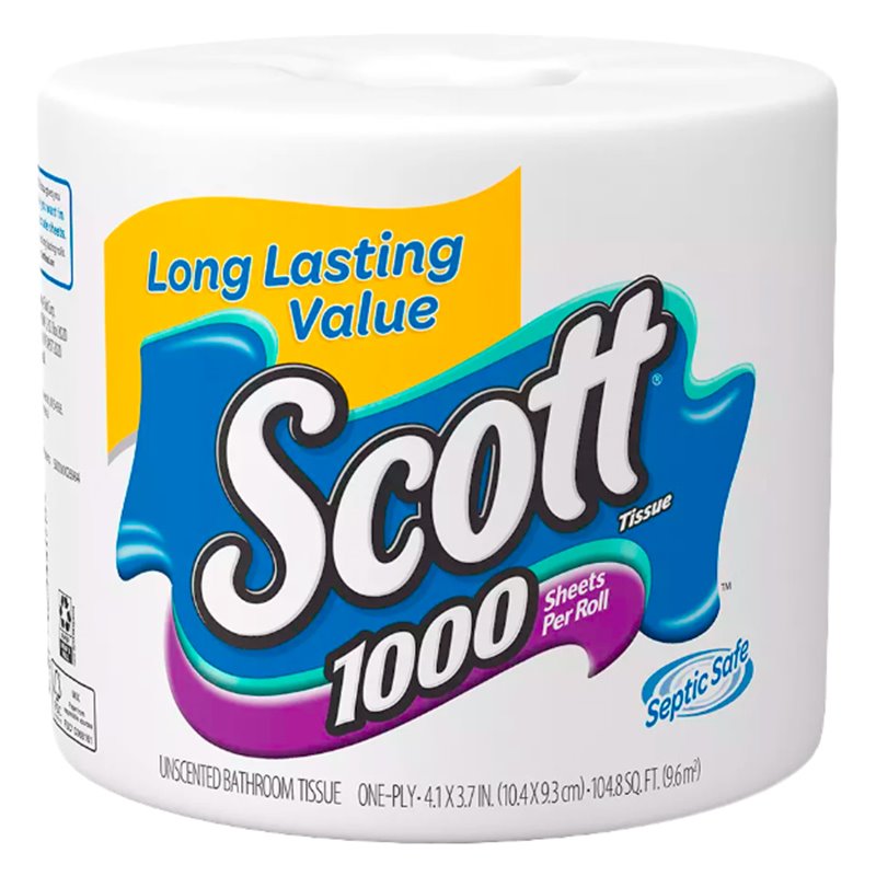 9365 - Scott Bath Tissue, 1000 Sheets - 36 Rolls - BOX: 36 Rolls