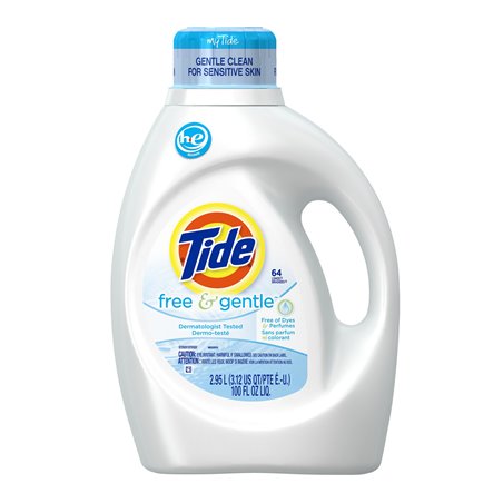 17264 - Tide Liquid Detergent, Free & Gentle - 100 fl. oz. (Case of 4) - BOX: 4 Units