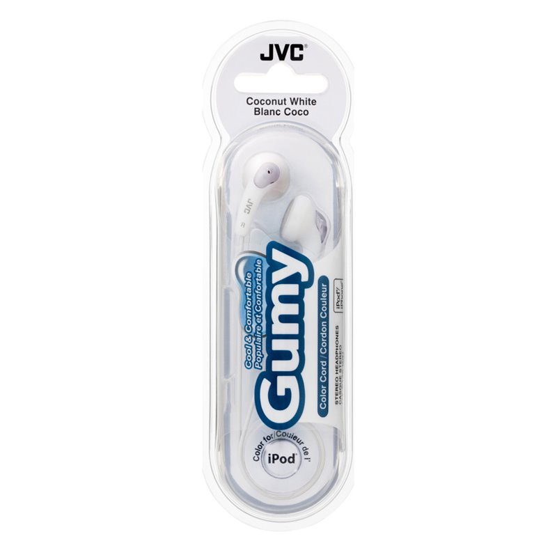 6221 - JVC Gumy Headphones, White - BOX: 