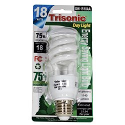 6246 - Trisonic Energy Saving Light Bulb 18W ( DW-1518AA) - BOX: 24 Units