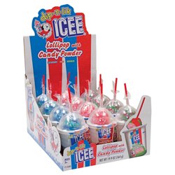 17395 - Icee Lollipop W/Candy Powder Dip-N-Lik - 12 Count - BOX: 8 Pkg