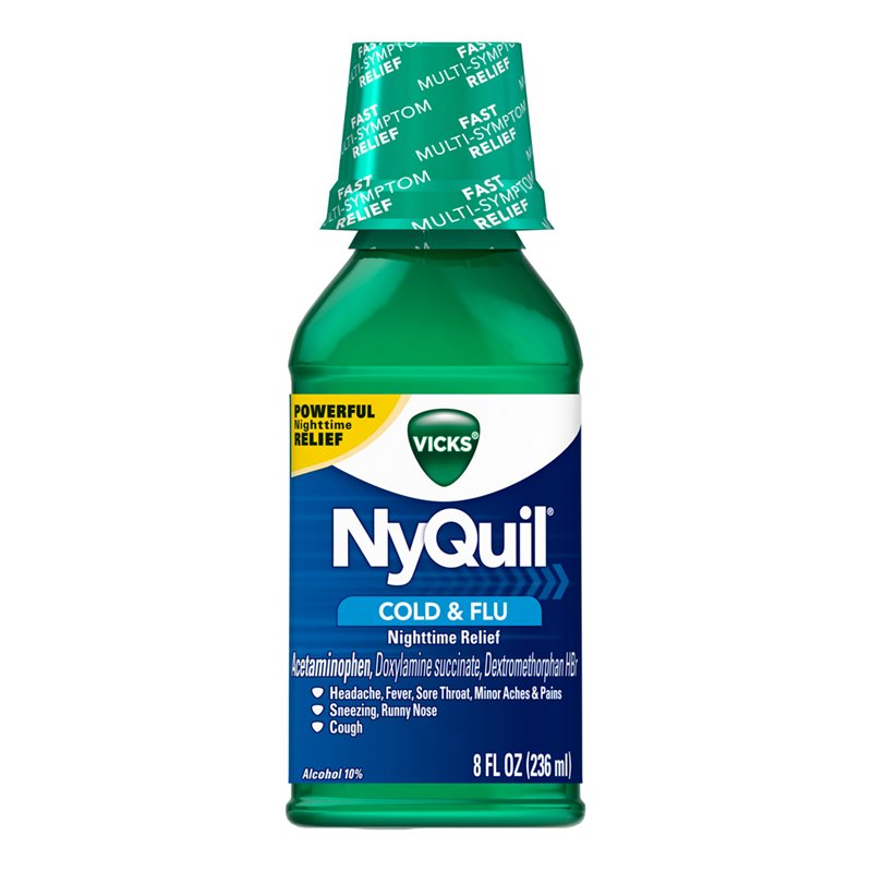 9952 - Nyquil Liquid Cold & Flu ( Green Cap ) - 8 fl. oz. - BOX: 12