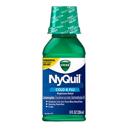 9952 - Nyquil Liquid Cold & Flu ( Green Cap ) - 8 fl. oz. - BOX: 12
