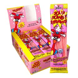 10148 - Sour Power Straws Pink Lemonade - 24ct - BOX: 12 Pkg