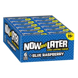 10123 - Now & Later Blue Raspberry 25¢ - 24/6pcs - BOX: 12 Pkg