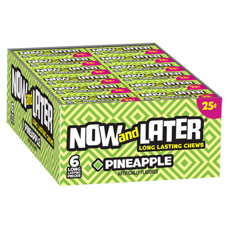 10125 - Now & Later Pineapple 25¢ - 24/6pcs - BOX: 12 Pkg