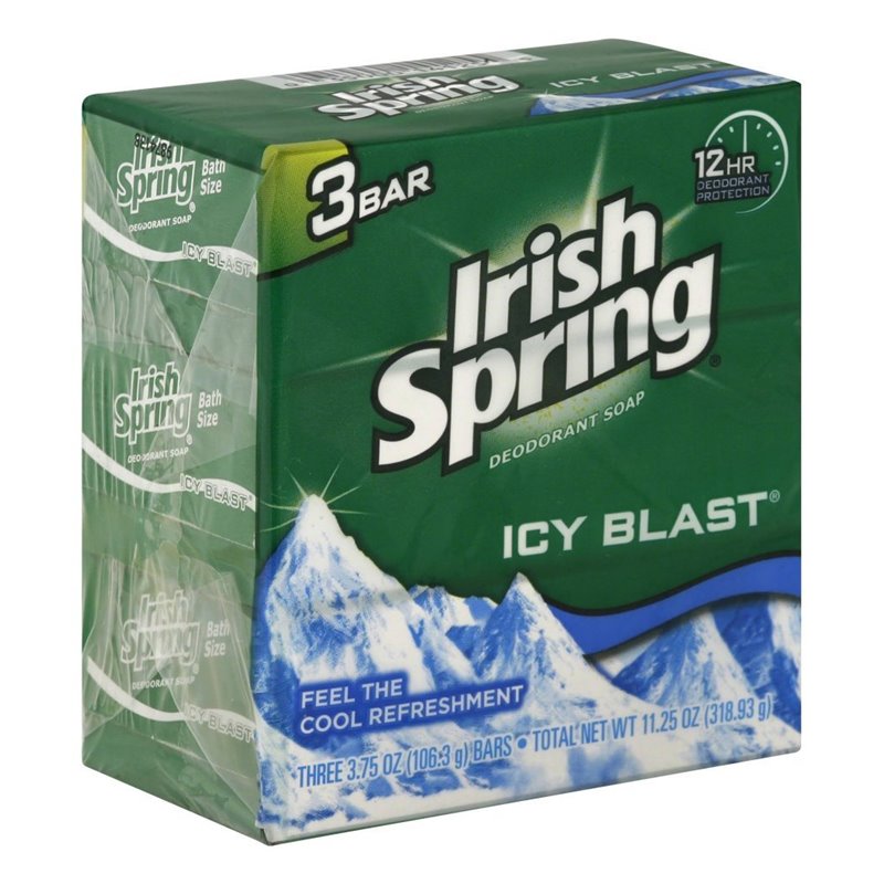 17874 - Irish Spring Soap Bar, Icy Blast - 3.75 oz. (3 Pack) - BOX: 18