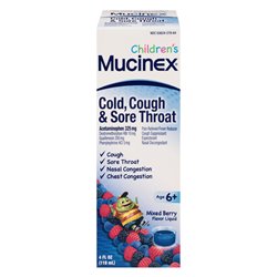 17826 - Mucinex Children's Cold, Cough & Sore Throat - 4 fl. oz. - BOX: 