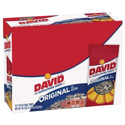 9628 - David Sunflower Seeds Tubes, Original - 12 Pack - BOX: 12 Pkg