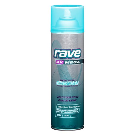 10404 - Rave Hair Spray 4X Mega, Scented - 11 oz. - BOX: 12 Units