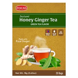 18048 - Pocas Honey Ginger Tea, Green Tea Flavor - 20 Bags - BOX: 24 Pkg