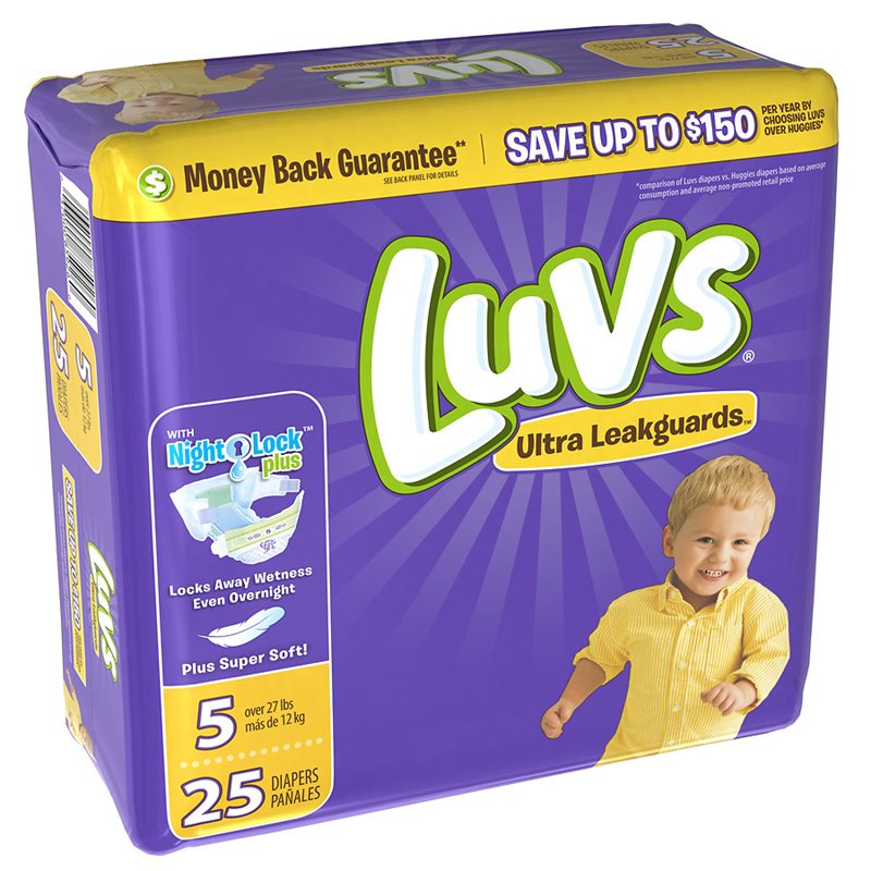 10857 - Luvs Ultra Leakguard Diapers, No. 5  (4-25's) - BOX: 4 Pkg