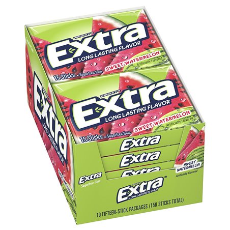 18006 - Extra Gum Sweet Watermelon - 10/15 Sticks - BOX: 12 Pkg