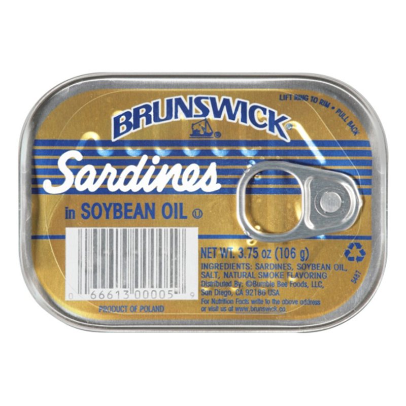 10368 - Brunswick Sardines  In SoyBean Oil- 3.75 oz. - BOX: 100 Units