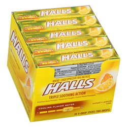 18172 - Halls Honey Lemon ( Repackaged ) - 20ct - BOX: 24 Pkgs