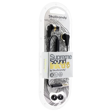 18282 - Skullcandy Ink'd Earbuds With Mic, Gold Black - BOX: 