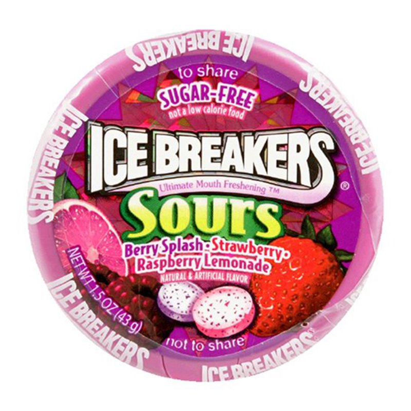 18081 - Ice Breakers Sours, Berry Splash / Strawberry - 8ct/1.5 oz. - BOX: 24 Units