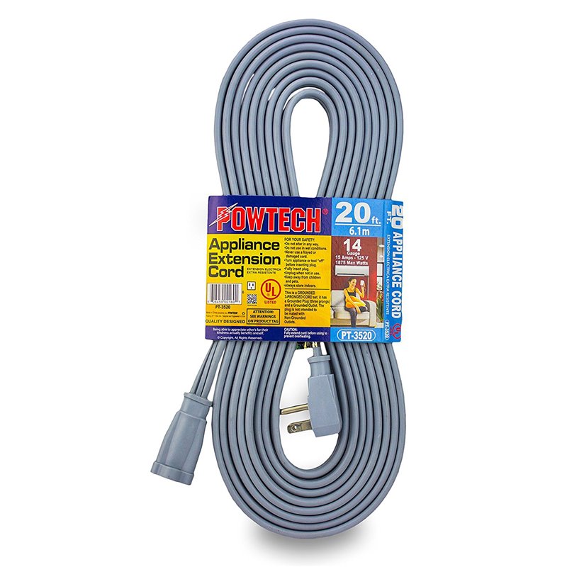 10709 - Extension A/C Cord, Gray - 20 ft. - BOX: 