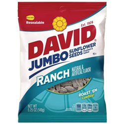 10604 - David Sunflower Seeds, Ranch - 5.25 oz. ( 12 Packs ) - BOX: 