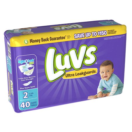 10632 - Luvs Ultra Leakguard Diapers, No. 2  (2-40's) - BOX: 2 Pkg