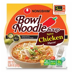 18298 - Nongshim Bowl Noodle Soup, Spicy Chicken - ( 12 Pack ) - BOX: 