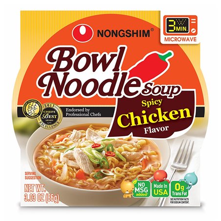 18298 - Nongshim Bowl Noodle Soup, Spicy Chicken - ( 12 Pack ) - BOX: 