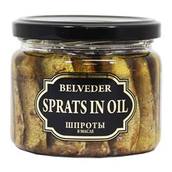 18274 - Belveder Smoked Sprats In Oil - 8.8 oz ( GLASS JAR ) - BOX: 24 Units