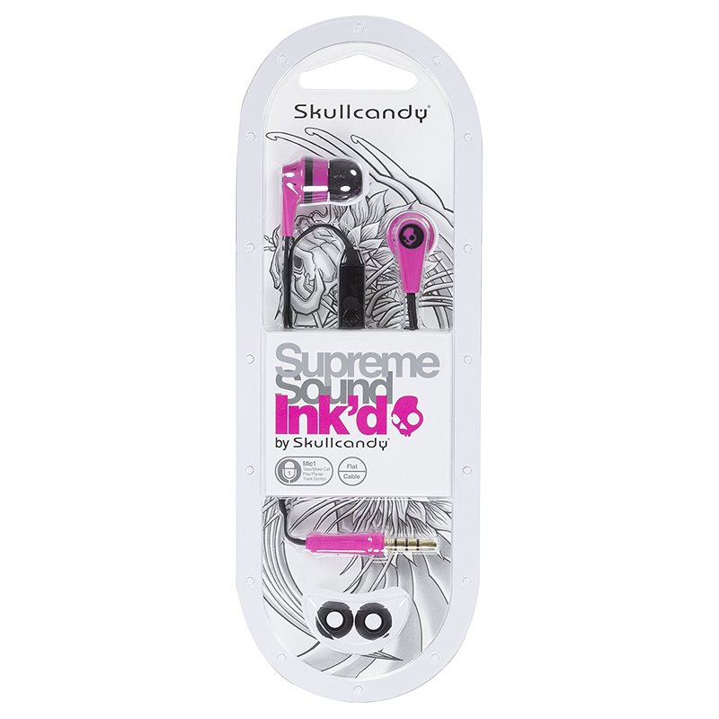 18394 - Skullcandy Ink'd Earbuds With Mic, Pink - BOX: 