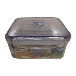 18587 - Plastic Food Container Set W/Snap Lid, 370/860/1700ml - 6 Pcs - BOX: 