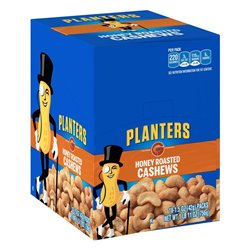 18454 - Planters Honey Roasted Cashews, 1.5 oz. - 18 Bags - BOX: 6 Box