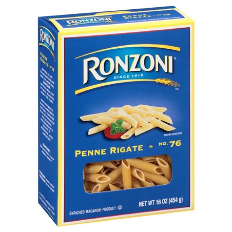18840 - Ronzoni Penne Rigate No .76 - 1 lb. (Case of 12) - BOX: 12 Units