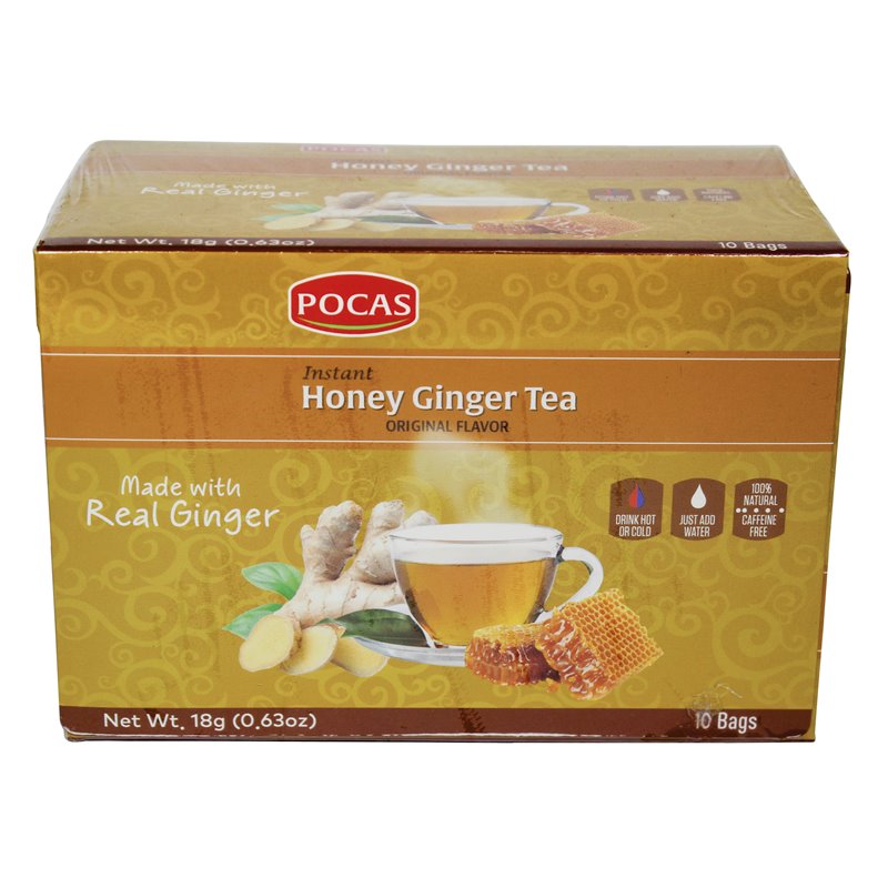 18875 - Pocas Honey Ginger Tea, Original Flavor - 10 Bags - BOX: 24 Pkg