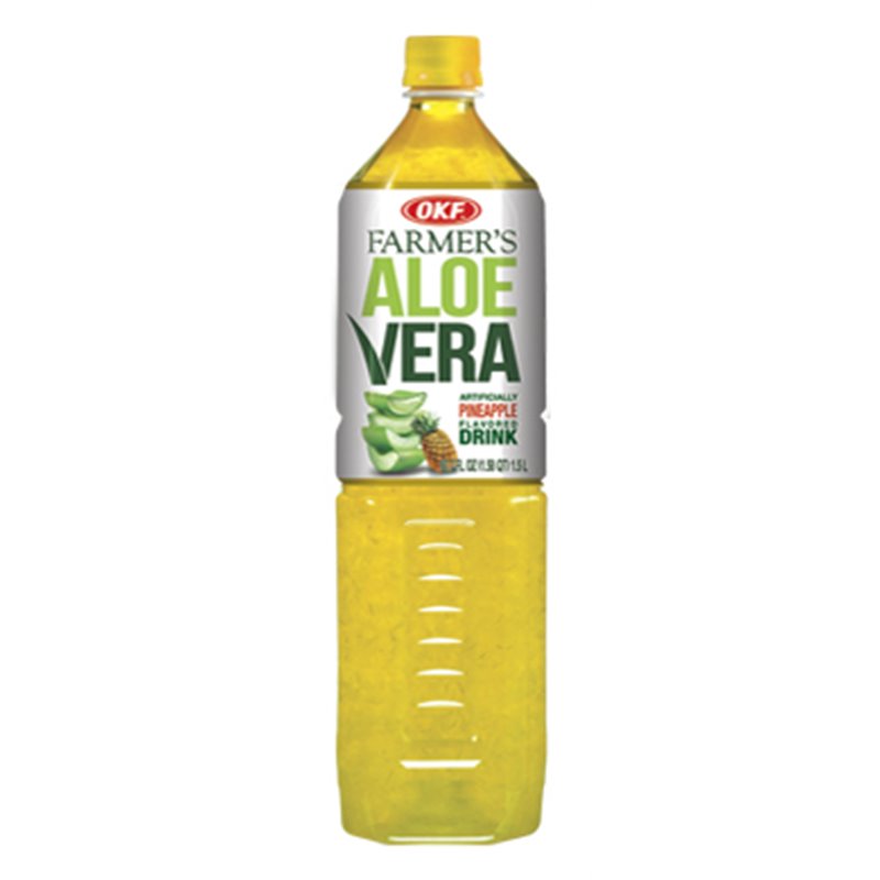 11672 - OKF Aloe Vera Drink, Pineapple - 1.5 Lt (Case of 12) - BOX: 12 Bottles