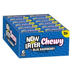18879 - Now & Later Chewy Blue Raspberry 25¢ - 24/6pcs - BOX: 12 Pkg
