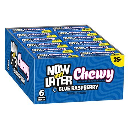 18879 - Now & Later Chewy Blue Raspberry 25¢ - 24/6pcs - BOX: 12 Pkg