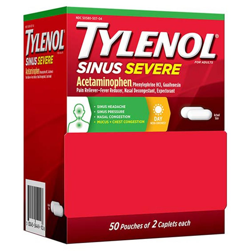 18823 - Tylenol Sinus Severe - 50/2's - BOX: 