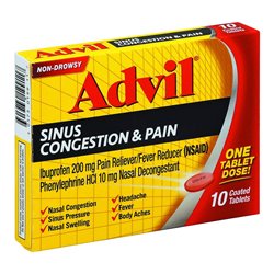 18826 - Advil Sinus Congestion 200mg - 10 Tabs - BOX: 