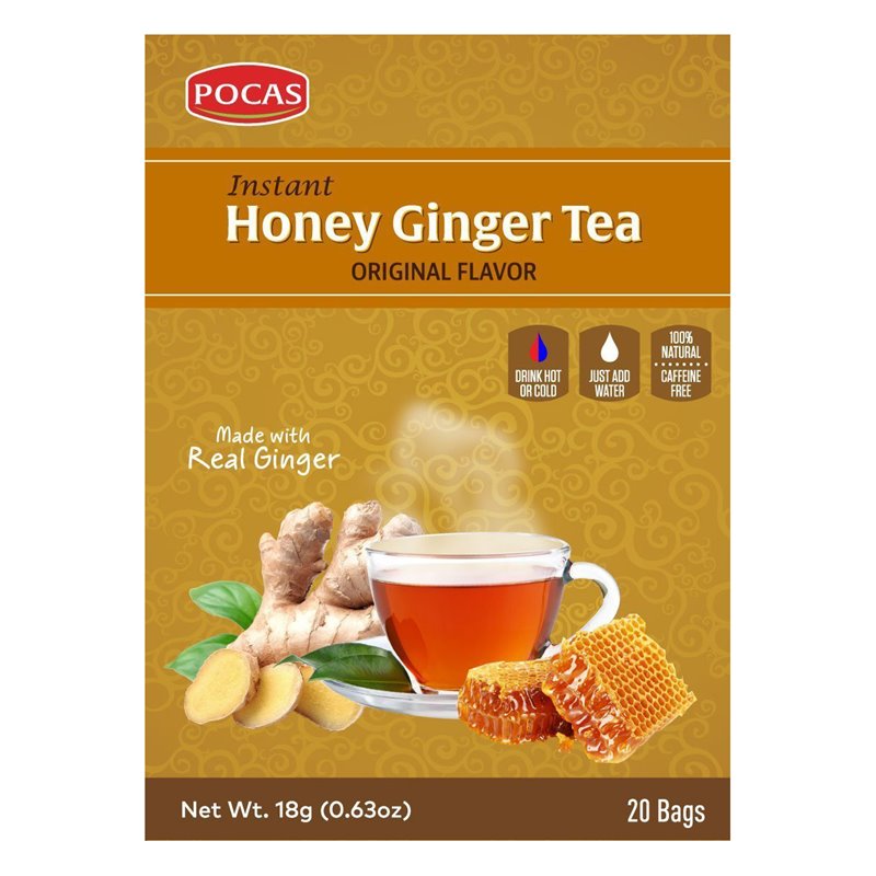 11996 - Pocas Honey Ginger Tea, Original Flavor - 20 Bags - BOX: 24 Pkg