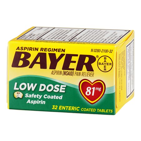 12651 - Bayer Aspirin 81mg Low Dose - 32 Tabs - BOX: 36 Units