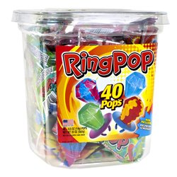 10472 - Ring Pop Assorted Jar - 40ct - BOX: 6 Units