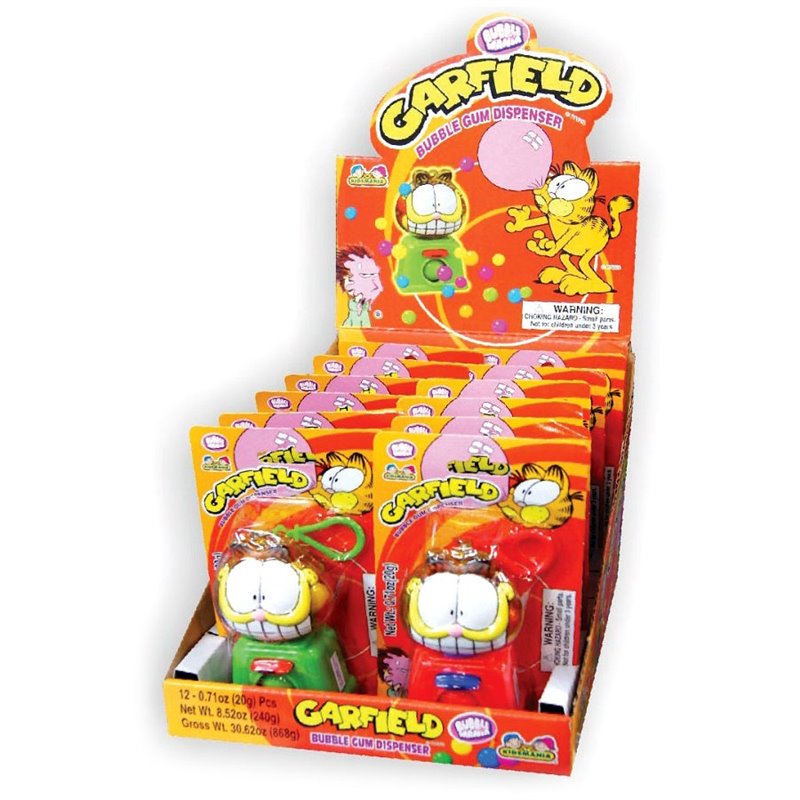 13555 - Garfield Bubble Gum Dispenser - 12 Count - BOX: 12 Pkg