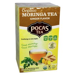 19341 - Pocas Organic Moringa Tea, Ginger Flavor - 20 Count - BOX: 6 Pkg
