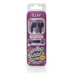 19370 - iLuv Bubble Gum Talk Earphones W/ Mic, Purple - BOX: 