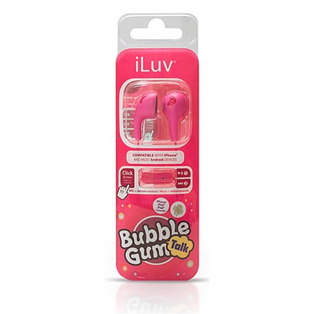 19372 - iLuv Bubble Gum Talk Earphones W/ Mic, Pink - BOX: 