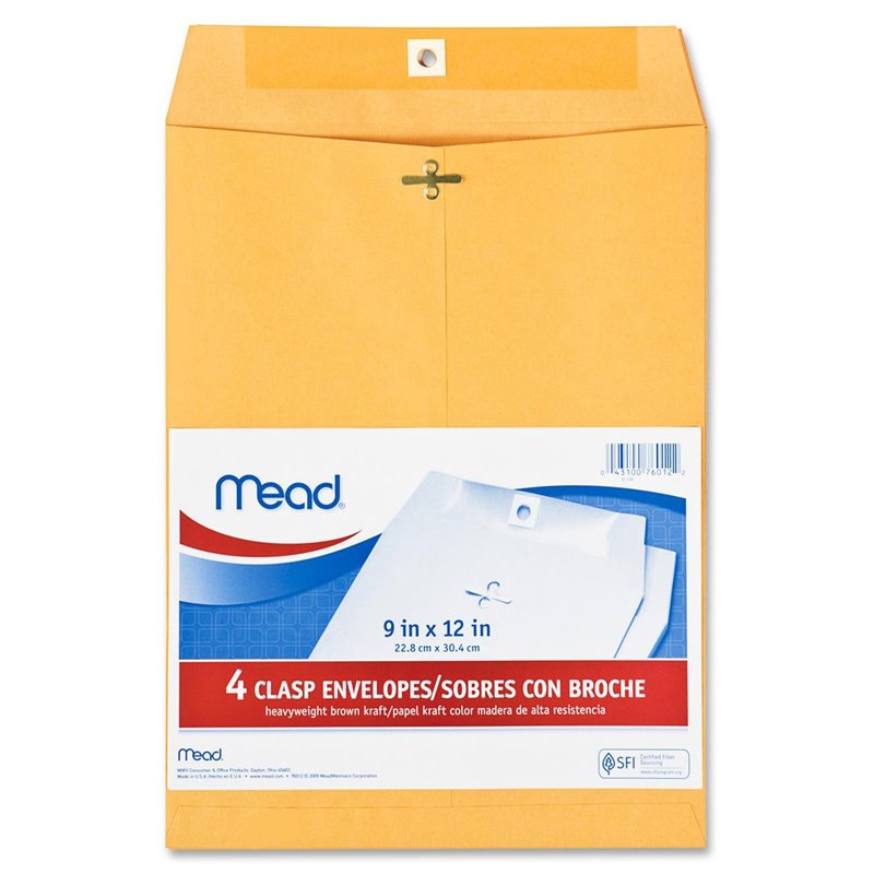 9465 - Clasp Envelope 9" x 12" - 4 Pack - BOX: 4 Pkg